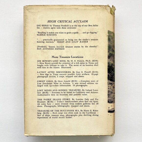 1968 Dig Here Southwest US Treasure Hunting Guide Hardcover Thomas Penfield - Picture 5 of 12